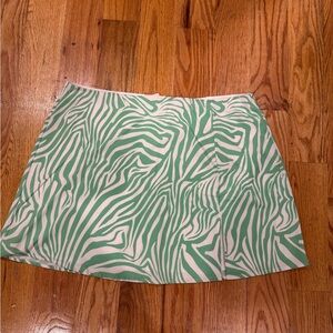 Fashion Nova Green Zebra Mini Skirt